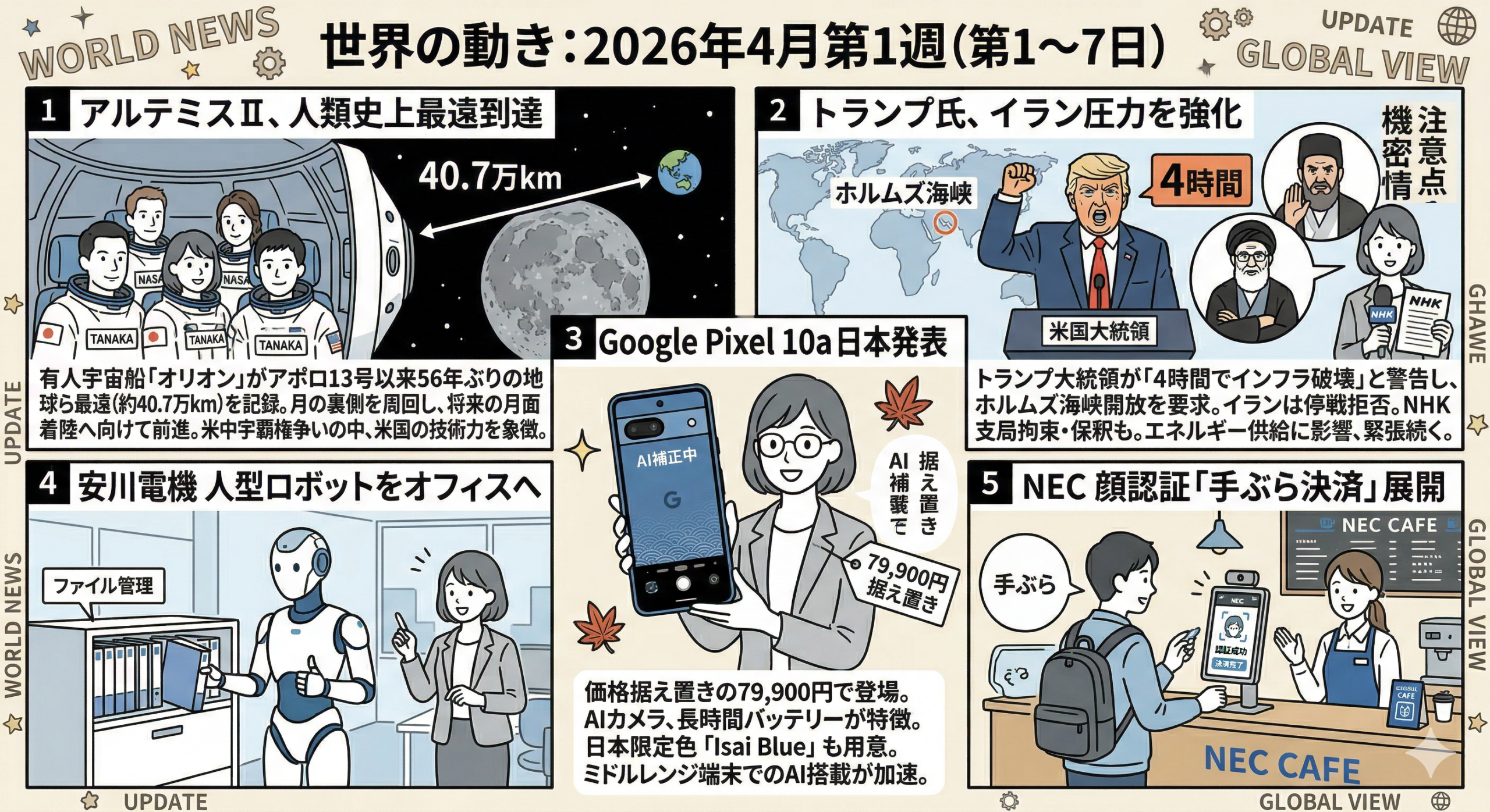 【2026年4月最新】今週の注目ニュース5選｜AI・宇宙・国際情勢まとめ