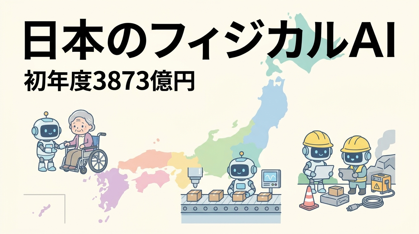 日本のフィジカルAIへ初年度3873億円のイメージ図