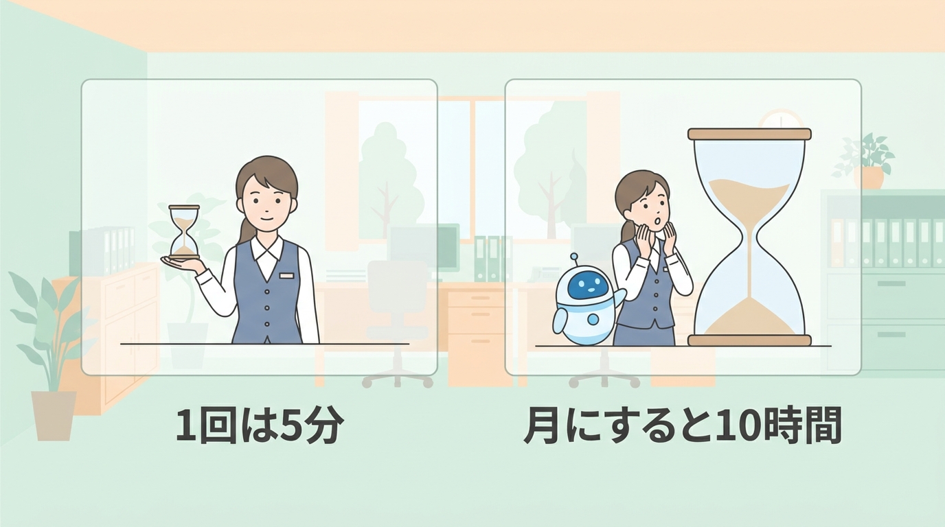 1回は5分でも月にすると10時間になる掛け算
