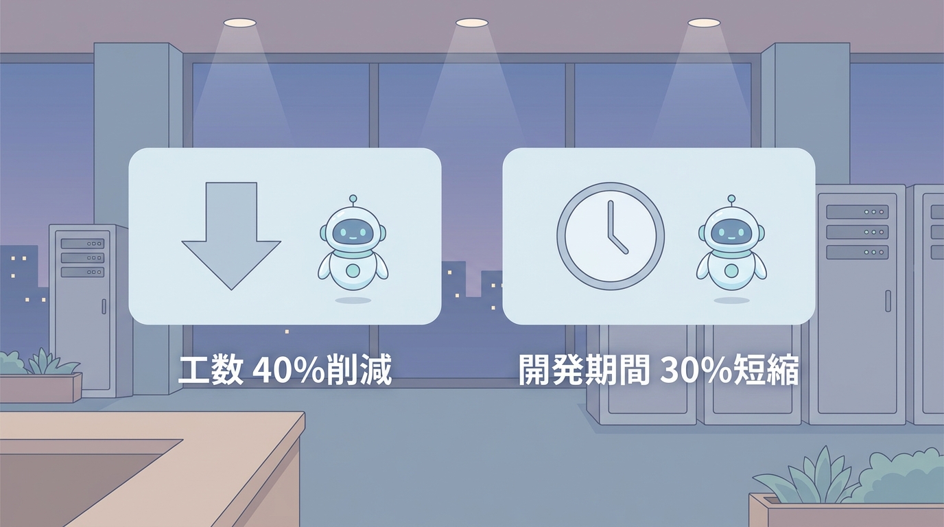 工数40%削減・開発期間30%短縮の2つの数字